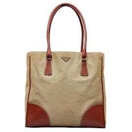Prada-Prada Canvas Tote Handle Bag Sac à main en toile en bon état-Autre
