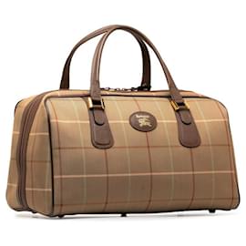 Burberry-Plaid Canvas Travel Handbag-Other