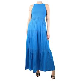 Autre Marque-Blue shirred maxi dress - size UK 8-Blue