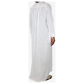 Autre Marque-Vestido branco de algodão texturizado - tamanho M/eu-Branco