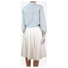 Berenice-Pale mint silk blouse - size UK 8-Blue
