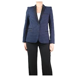 Autre Marque-Blue jacquard patterned blazer - size UK 10-Blue