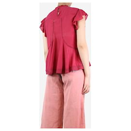 Isabel Marant Etoile-Top rosso con volant senza maniche - taglia UK 8-Rosso