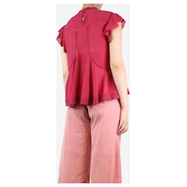 Isabel Marant Etoile-Red sleeveless ruffled top - size UK 8-Red