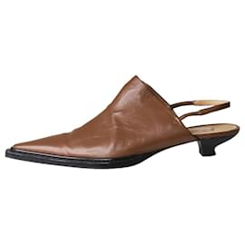 Petar Petrov-Sapatos de bico fino castanhos com tiras - tamanho UE 40-Marrom