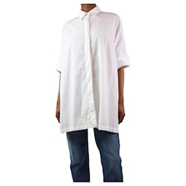 Agnona-Camisa oversized branca com fenda lateral - tamanho XS-Branco
