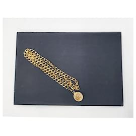 Chanel-Cinturón de cadena con medallón de león de Chanel-Gold hardware