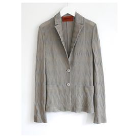 Missoni silver/grey zig zag  knit blazer jacket Grey