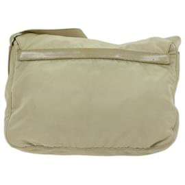 Prada-PRADA Shoulder Bag Nylon Cream Auth 67149-Cream