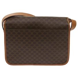 Céline-CELINE Macadam Canvas Shoulder Bag PVC Leather Brown Auth ki4109-Brown