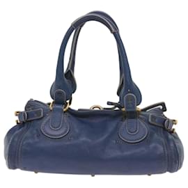 Chloé-Chloe Paddington Shoulder Bag Leather Blue Auth 66849-Blue
