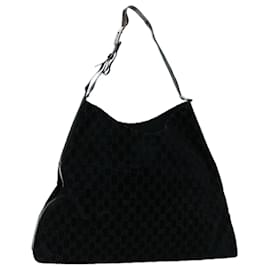 Gucci-GUCCI GG Canvas Shoulder Bag Black Auth 66954-Black
