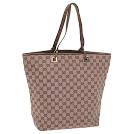 Gucci-GUCCI GG Canvas Tote Bag Brown 002 1098 Auth yk10768-Brown