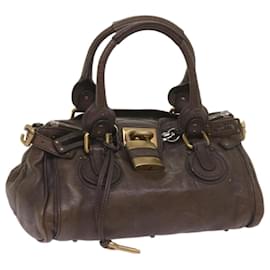 Chloé-Chloe Paddington Shoulder Bag Leather Brown Auth 66641-Brown