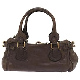Chloé-Chloe Paddington Shoulder Bag Leather Brown Auth 66641-Brown
