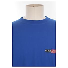 Balenciaga-Baumwoll-T-Shirt-Blau