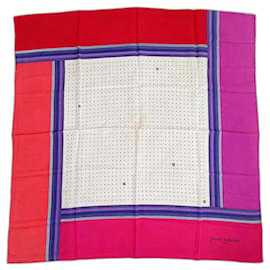 Pierre Balmain-Foulard vintage des années 70 Balmain, foulard vintage en soie à pois-Multicolore