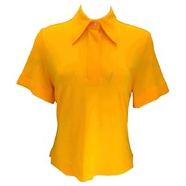 Autre Marque-Maison Rabih Kayrouz Mustard Yellow Short Sleeved Polo Top-Yellow