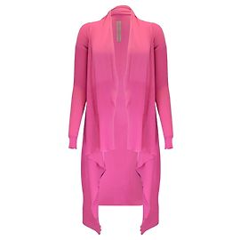 Rick Owens Hot Pink Offener langer Kaschmir-Strickpullover  Pink