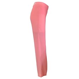 Autre Marque-Stella McCartney – Gerade geschnittene Hose aus rosa Samt-Pink