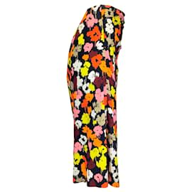 Autre Marque-Maison Rabih Kayrouz Black Multi Floral Printed Viscose Midi Skirt-Multiple colors