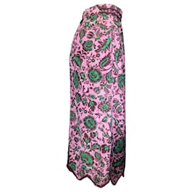 Autre Marque-Muñeco Rosa / verde / Falda midi con estampado de sellos burdeos-Multicolor