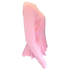 Autre Marque-Cárdigan de punto rosa de manga larga con dobladillo con ojales de Muveil-Rosa