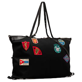 Saint Laurent-Black Saint Laurent Canvas ID Convertible Patches Travel Bag-Black