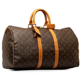 Louis Vuitton-Keepall marrom do monograma Louis Vuitton 45 Mala de viagem-Marrom