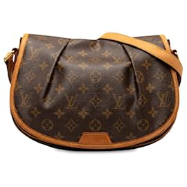 Louis Vuitton-Brown Louis Vuitton Monogram Menilmontant PM Crossbody Bag-Brown