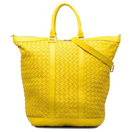 Bottega Veneta-Yellow Bottega Veneta Intrecciato Travel Bag-Yellow