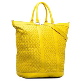 Bottega Veneta-Yellow Bottega Veneta Intrecciato Travel Bag-Yellow