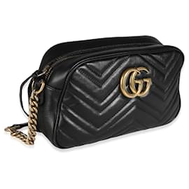 Gucci-Gucci Black Matelasse GG Marmont Camera Bag-Black
