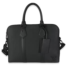 Louis Vuitton-Louis Vuitton Aerogram Takeoff Aktentasche aus schwarzem Kalbsleder -Schwarz