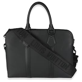 Louis Vuitton-Louis Vuitton Black Calfskin Aerogram Takeoff Briefcase-Black