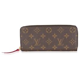 Louis Vuitton-Portafoglio Clemence in tela monogramma Louis Vuitton-Marrone
