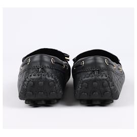 Louis Vuitton-Louis Vuitton Black Monogram Empreinte Leather Gloria Loafers Size 37.5-Noir