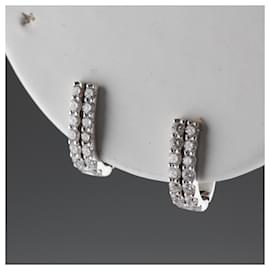 Autre Marque-White Gold Earrings with Natural Diamonds-Silvery