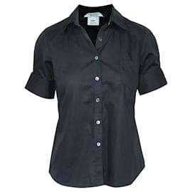 Autre Marque-Black Cotton Short Sleeve Shirt-Black