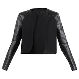 Autre Marque-Black Wool and Leather Jacket-Black