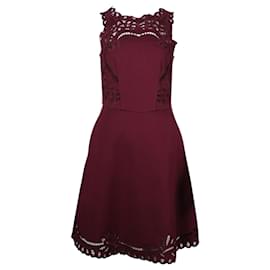 Autre Marque-Burgundy Lace Dress-Red,Dark red
