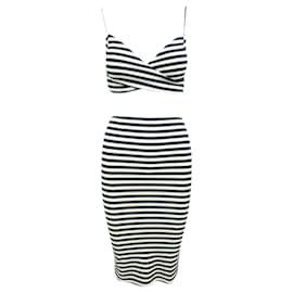 Reformation-Crop Top and Pencil Striped Skirt Set-Multiple colors,Other