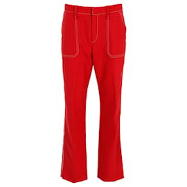 Chloé-Chloe Boot Cut Trousers in Red Polyester-Red