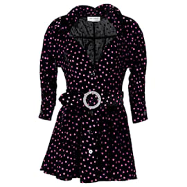 Attico-The Attico Heart-Print Mini Dress in Black Viscose-Black