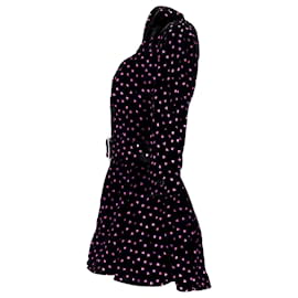 Attico-The Attico Mini-robe à imprimé cœur en viscose noire-Noir