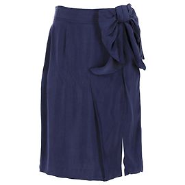 Gonna con fiocco di Red Valentino in cupro blu navy Blu navy