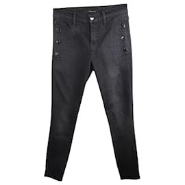 Autre Marque-Calça jeans preta com botões-Preto