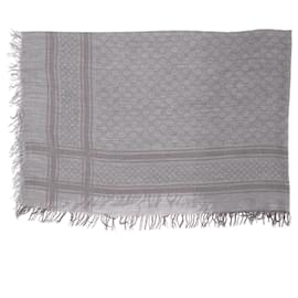 Gucci-Gucci GG Monogram Diamante Cavendish Square Shawl in Beige Wool-Brown,Beige