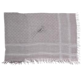 Gucci-Gucci GG Monogram Diamante Cavendish Square Shawl in Beige Wool-Brown,Beige