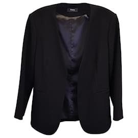 Theory-Theory Open-Front Blazer in Black Wool-Black